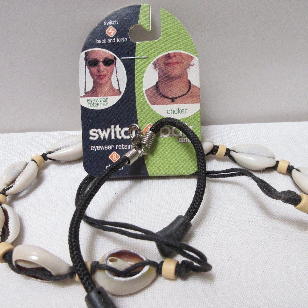 COWRIE SHELL EYEWEAR EYEGLASS SUNGLASSES RETAINER CHOKER NECKLACE NEW